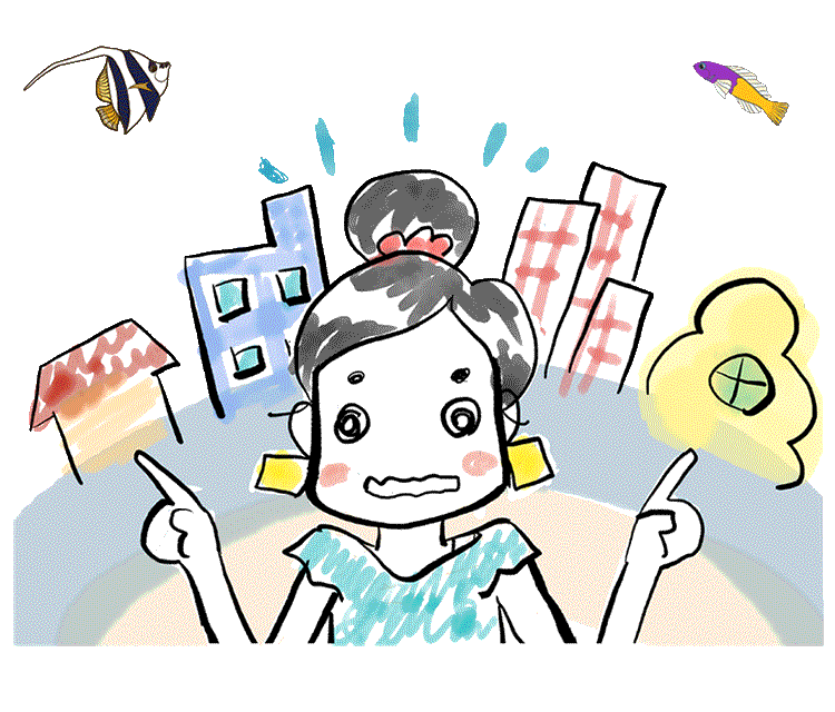 お土産荷物がいっぱいになった女性