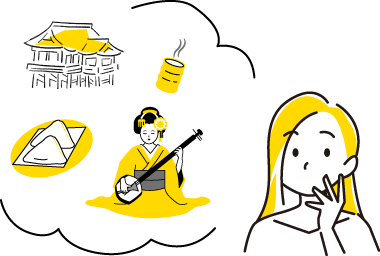 京都土産を選ぶイメージイラスト